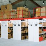 Mezzanine storage warehouse space in air