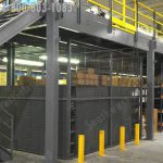 Mezzanine wire partitions shelving for storage