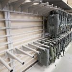 Military rack parachute storage system