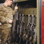 Military storage gun cabinet weapons locker