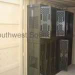 Military transportation weapons racks shipping container