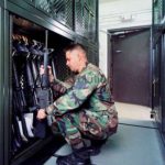 Military weapons cabinets armory storage racks