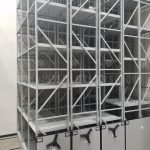 Mobile high bay warehouse shelving pallet storage