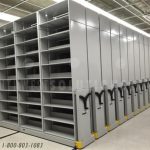 Mobile high density industrial storage shelving racks