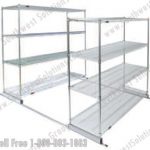 Mobile metal shelves wire racks on rails