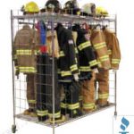 Mobile ready rack fire gear storage double sided unit