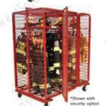 Mobile red rack fire gear storage