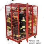 Mobile red rack fire gear storage