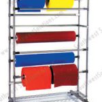 Mobile shelving metal rack for rolled storage