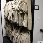 Mobile shelving police uniforms property storage