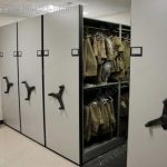 Mobile shelving sheriff department uniform garment racks