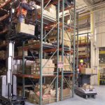 Mobile stock picker warehouse pallet storage