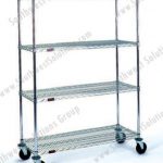 Mobile wire shelves on wheels metal racks that move
