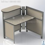 Mobile workstation cubicle movable rolling desk furniture