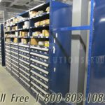 Modular drawers in shelving racks