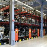 Motorcycle storage industrial high density compact shelving