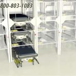 Motorized storage lift vertical hospital bed stacking