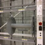 Motorized vertical cabling reels racks