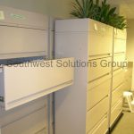 Movable lateral file cabinets