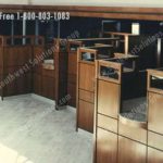 Moveable casework modular millwork front counter reception area furniture