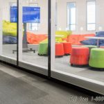 Moveable glass wall partitions