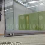 Moveable office demountable glass walls