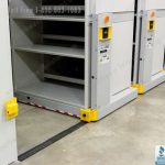 Moveable shelving activrac warehouse storage system