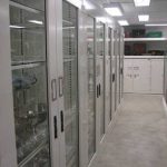Museum cabinet silver storage visual doors racks full height tall short
