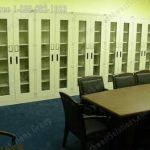 Museum cabinet with glass door artifact archives storage