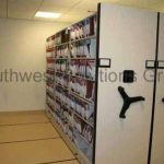 Museum files compact mechanical assist high density shelving storage