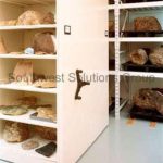 Museum storage cabinets compact hand crank shelving