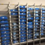 No stacking sterile surgicla instrument kit storage shelves