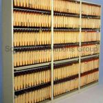 Oblique steel file storage shelving hanging pocket system