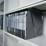 Oblique hanging compartment filing shelf storage file system