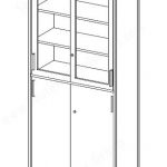 Office bookcase with doors 3d view 54103 fp 1
