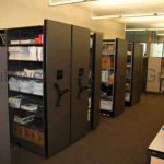 Office storage track shelving