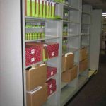 Office supply shelving boxed record storage