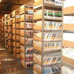 Offsite records storage warehouse tall file shelving