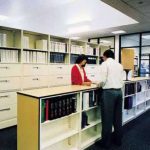 Open counter cabinets file storage shelving