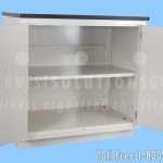 Open doors two shelves cabinet research lab casework furniture cabinet