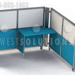 Open setup single cubicle workstation movable on wheels