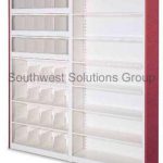 Open shelf filing white office shelving