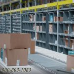 Pallet rack order picking system slim fit