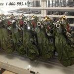 Parachute hanger rig racks compact military storage