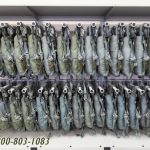 Parachute military rack storage system