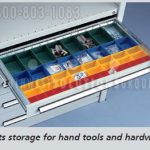 Parts storage drawer tools fasteners mezzanine racks cabinet