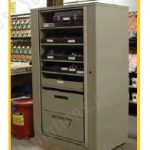 Parts storage industrial warehouse rotary cabinet for secure drawers shelves