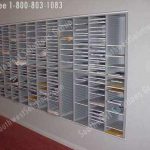 Pass through wall mail sorter slots built in casework millwork shelves sorters mailroom