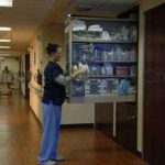 Patient room supply shelving sliding cabinet texas arkansas oklahoma kansas tennessee