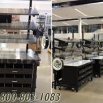 Pharmacy distribution warehouse desk bench adjustdable on wheels mobile